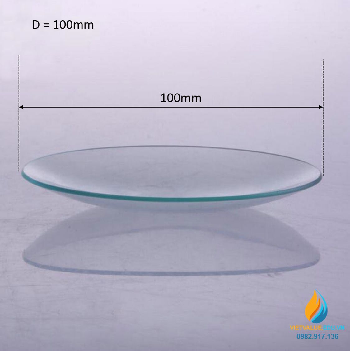 Đĩa thủy tinh thí nghiệm phòng sinh hóa, đường kính 100mm