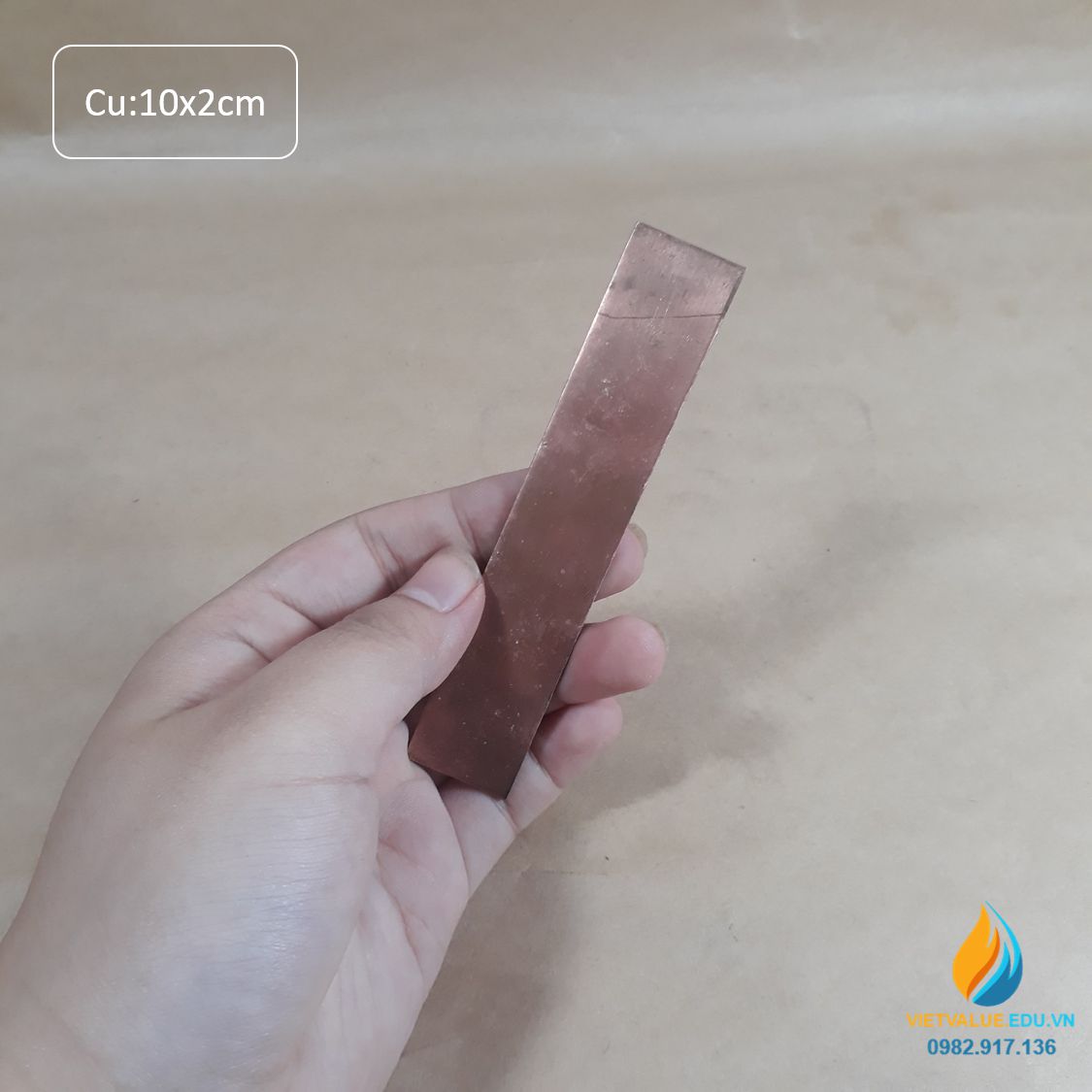 Điện cực đồng độ tinh khiết cao 99,99%, kích thước 100mmx20mmx1.5mm, điện cực điện phân