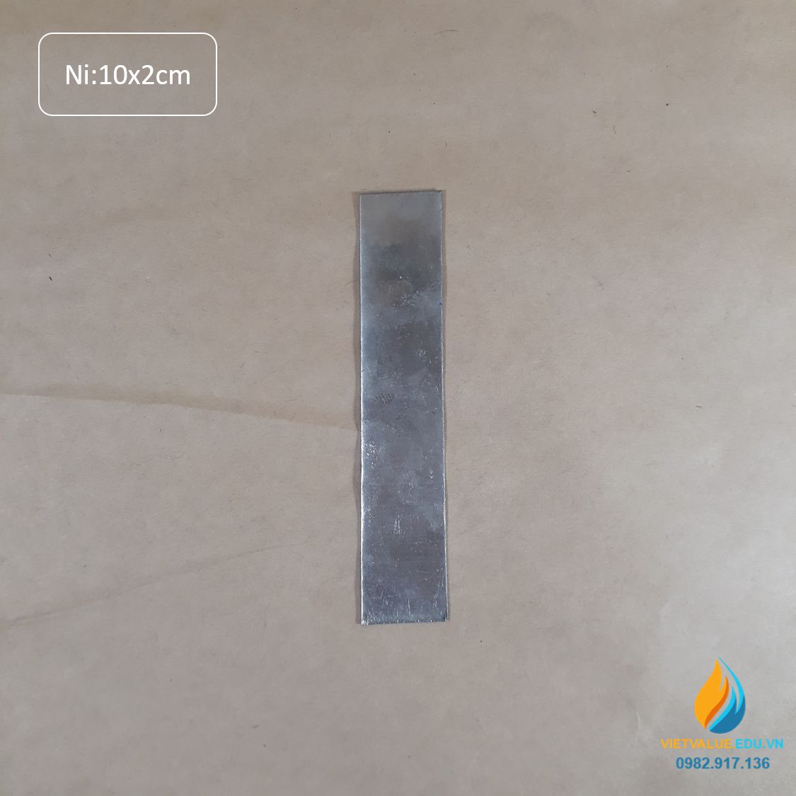 Điện cực Niken tinh khiết 99,99%, kích thước 0.8mmx20mmx100mm, điện cực điện phân