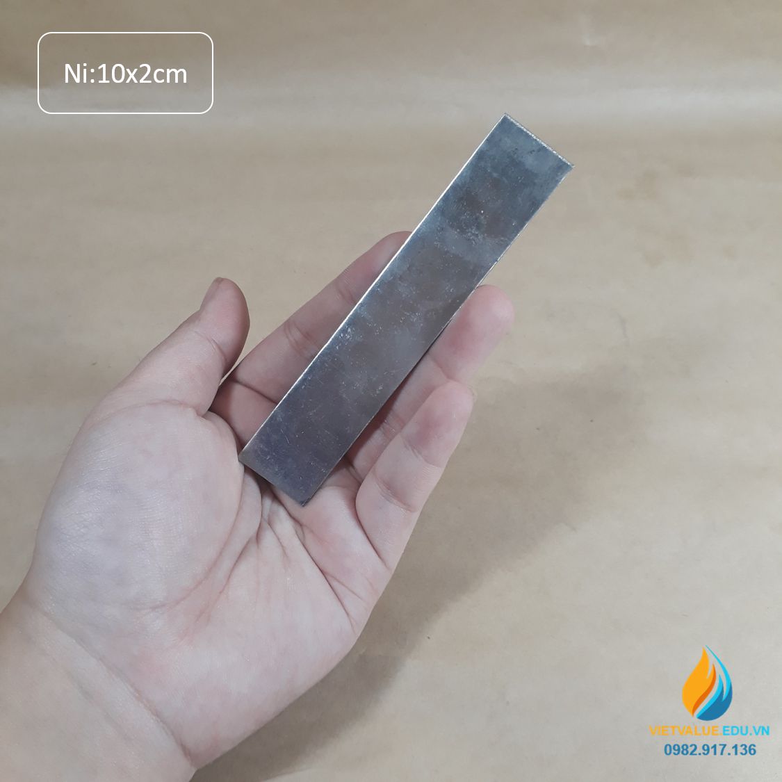 Điện cực Niken tinh khiết 99,99%, kích thước 0.8mmx20mmx100mm, điện cực điện phân