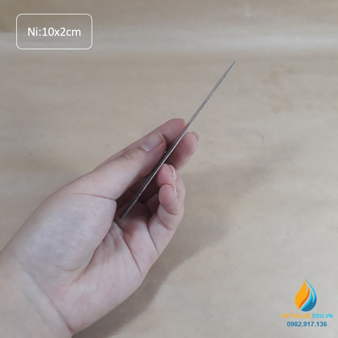Điện cực Niken tinh khiết 99,99%, kích thước 0.8mmx20mmx100mm, điện cực điện phân