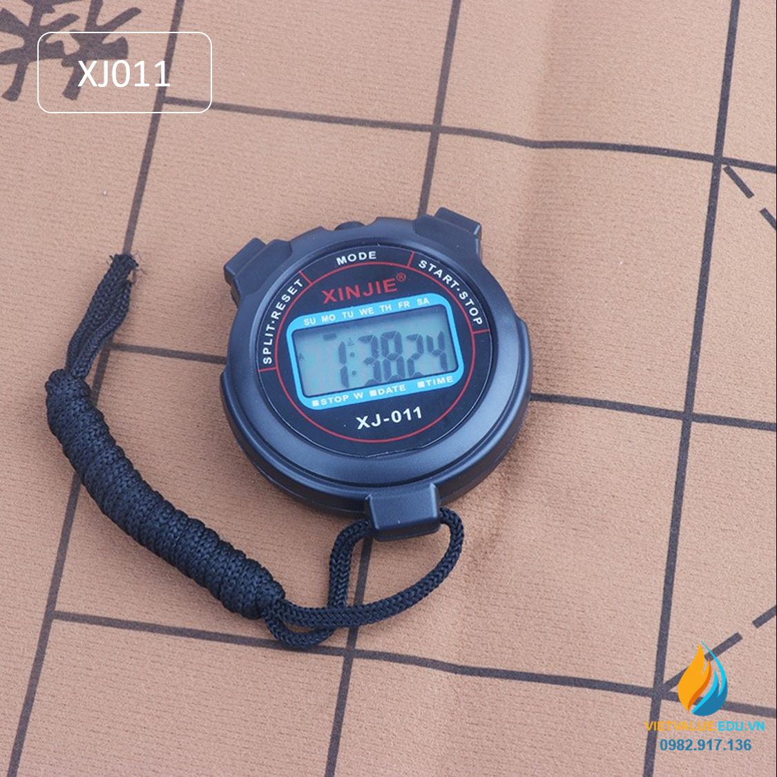 Đồng hồ bấm giờ thể dục XJ011, đo thời gian chính xác 1/100 giây, sử dụng pin cúc áo