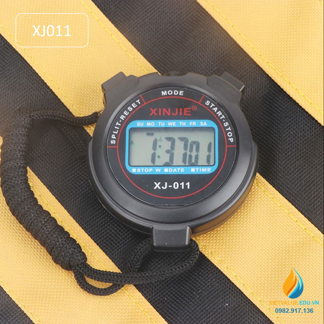 Đồng hồ bấm giờ thể dục XJ011, đo thời gian chính xác 1/100 giây, sử dụng pin cúc áo