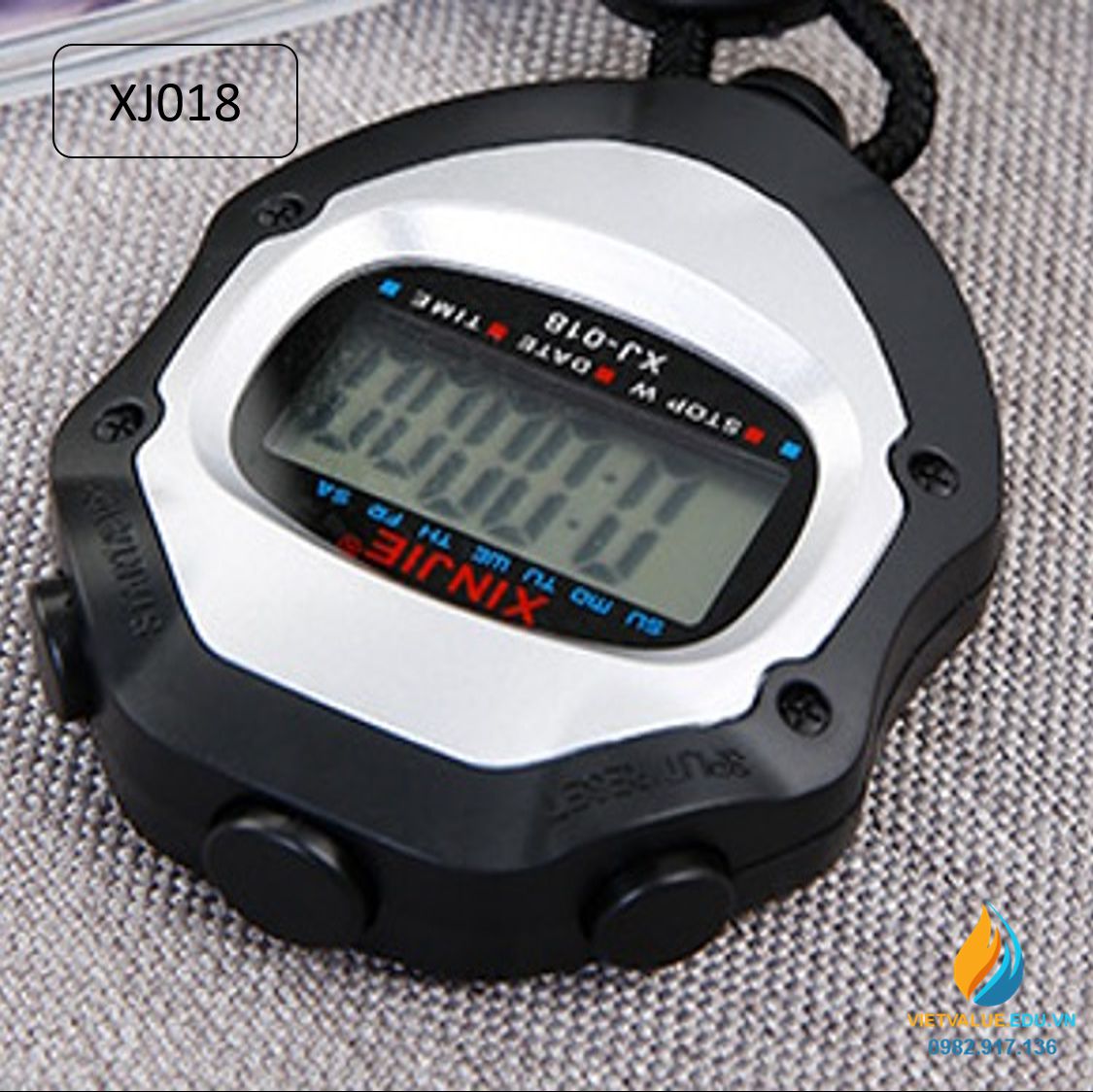 Đồng hồ bấm giờ thể dục XJ018, đo thời gian chính xác 1/100 giây, sử dụng pin cúc áo