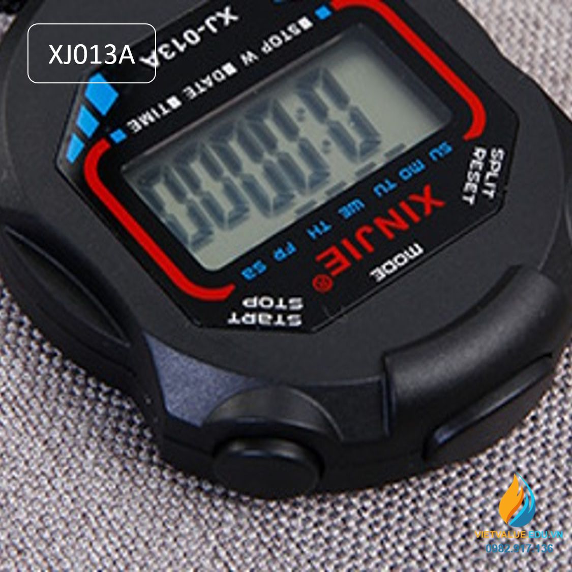 Đồng hồ bấm giờ thể dục XJ013A, đo thời gian chính xác 1/100 giây, sử dụng pin cúc áo