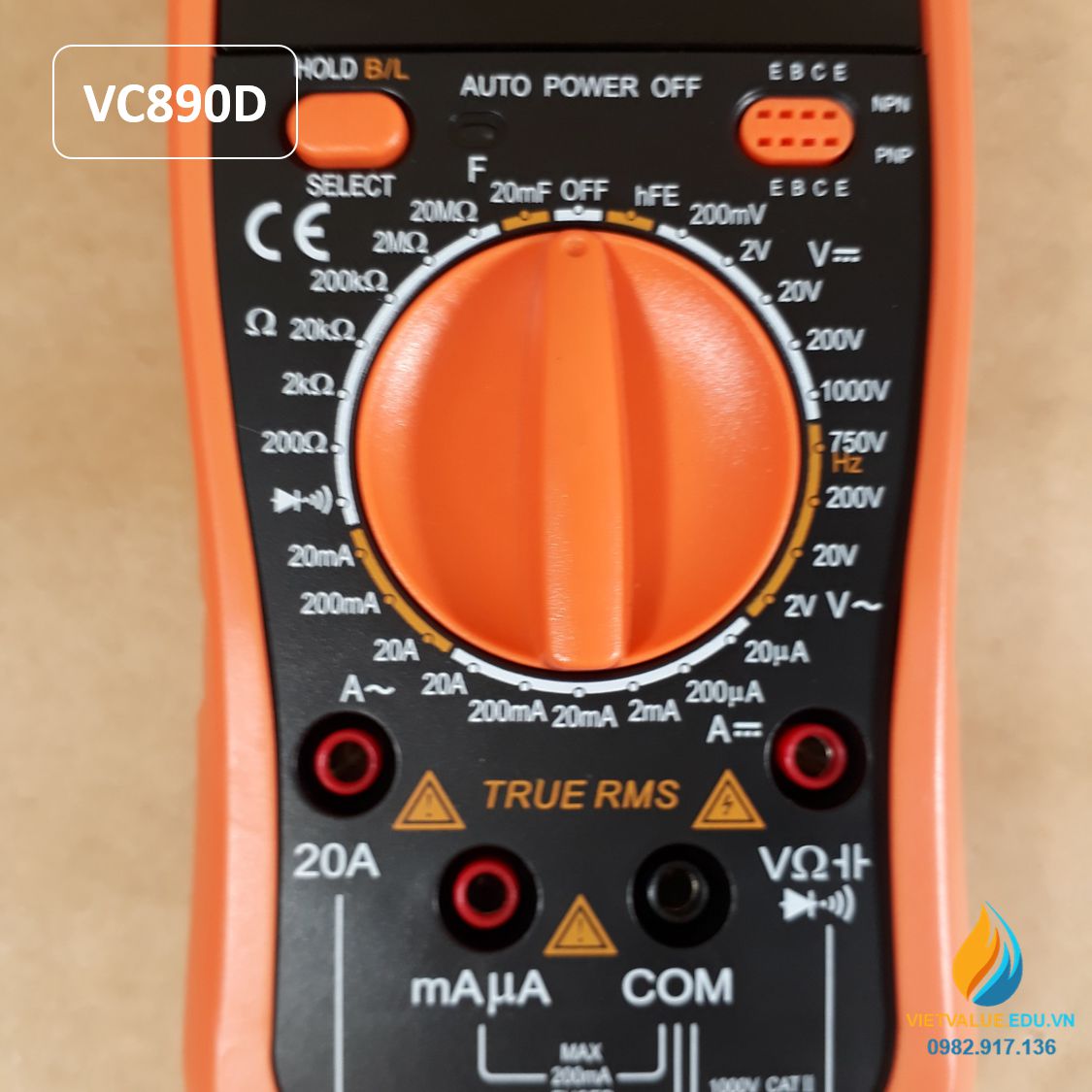 Đồng hồ vạn năng kỹ thuật số VC890C+ độ chính xác cao, phạm vi đô lớn