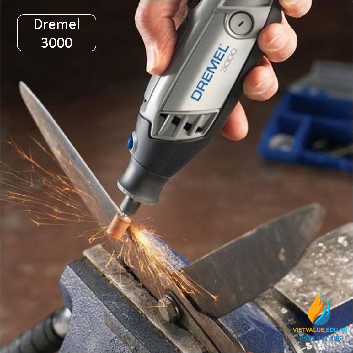 Bộ công cụ đa năng Dremel 3000 chuyên nghiệp trong khắc, mài, đánh bóng, gia công