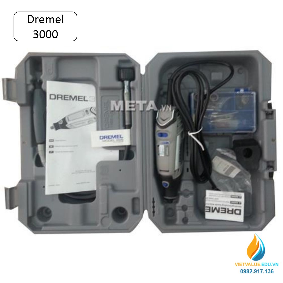 Bộ công cụ đa năng Dremel 3000 chuyên nghiệp trong khắc, mài, đánh bóng, gia công