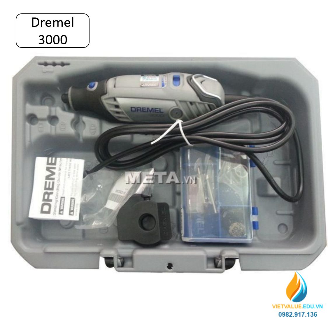 Bộ công cụ đa năng Dremel 3000 chuyên nghiệp trong khắc, mài, đánh bóng, gia công
