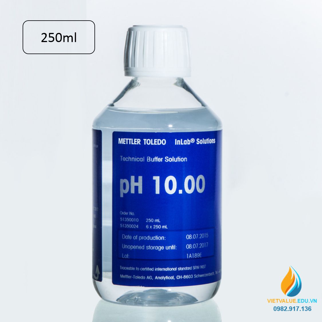 Dung dịch hiệu chuẩn cho máy PH 7.0 có dung tích 250ml, nhiệt độ 25 độ