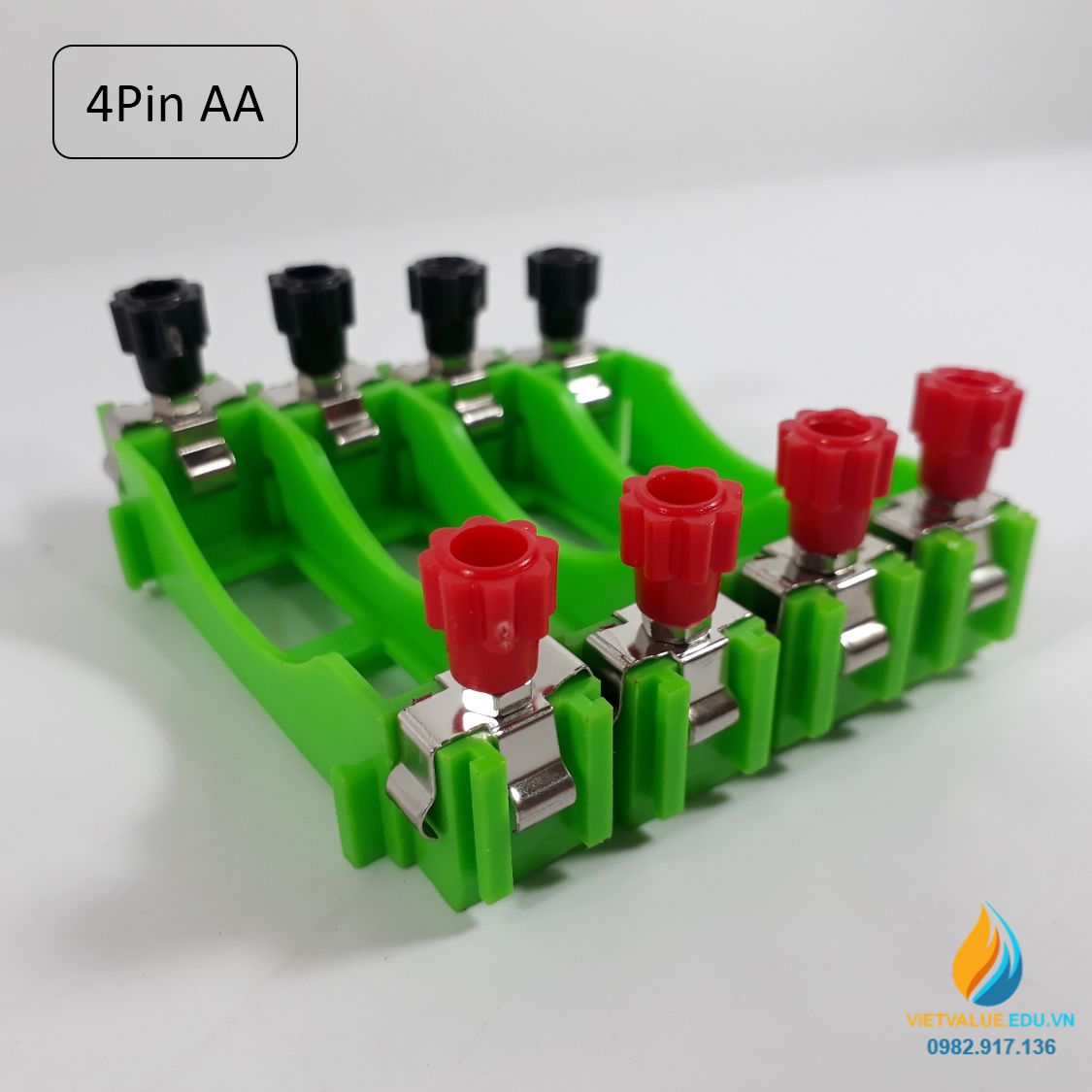 Gá lắp pin lắp ráp mạch điện thực hành vật lý, gá lắp pin tiểu AA loại gá 4 pin