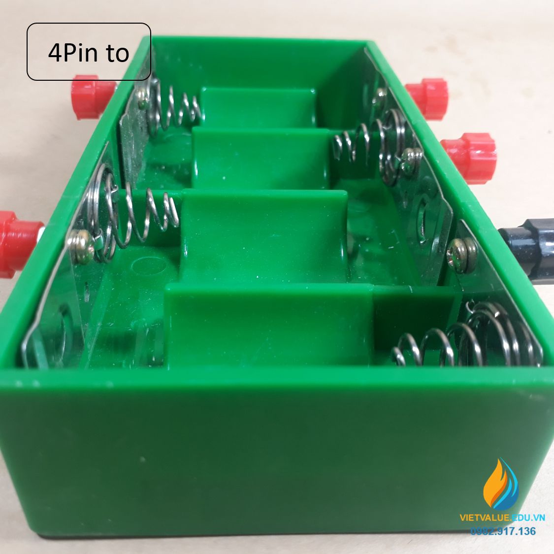 Gá lắp pin 4 viên pin đại, nhiều điện áp đầu ra, gá lắp pin ghép mạch điện