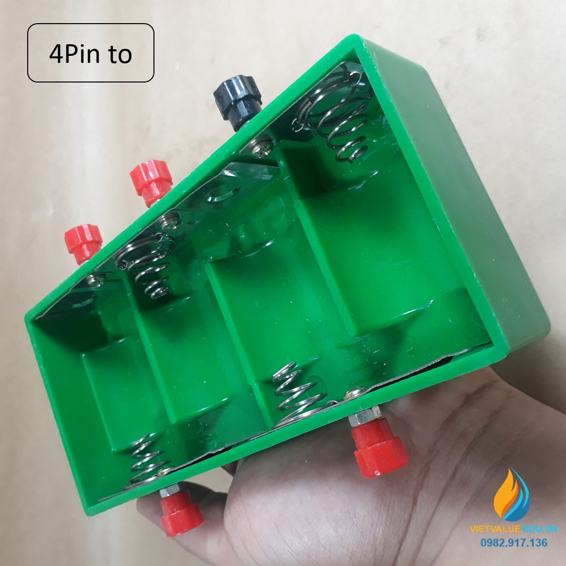 Gá lắp pin 4 viên pin đại, nhiều điện áp đầu ra, gá lắp pin ghép mạch điện