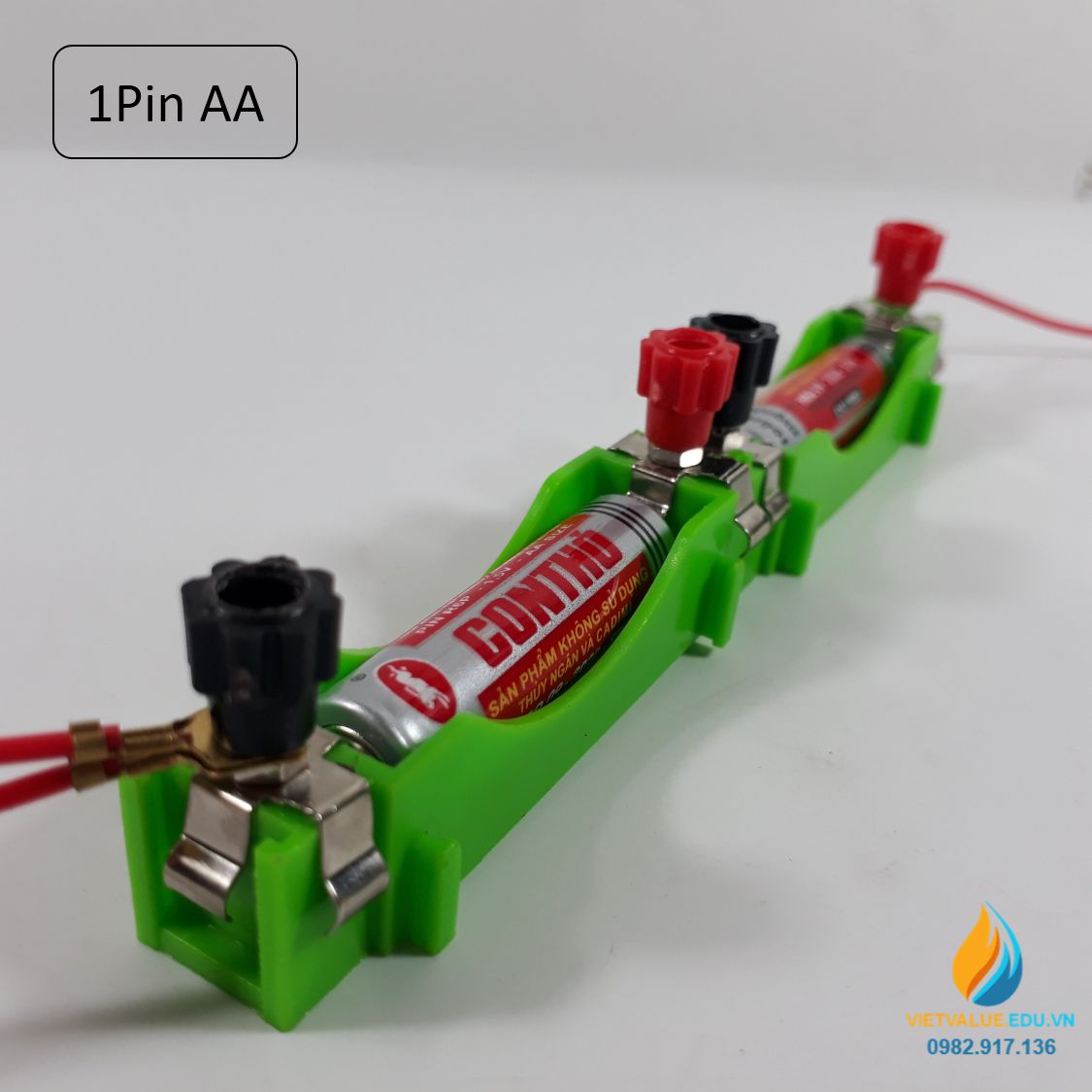 Gá lắp pin lắp ráp mạch điện thực hành vật lý, gá lắp pin tiểu AA loại gá 1 pin