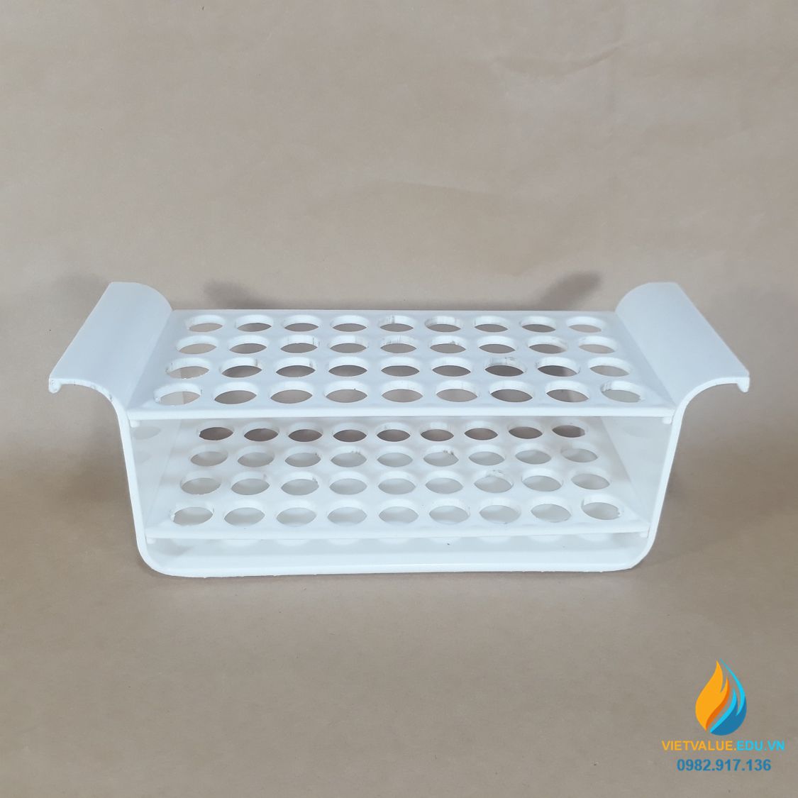 Giá ống nghiệm nhựa 2 tầng 36 lỗ kích thước lỗ 18mm