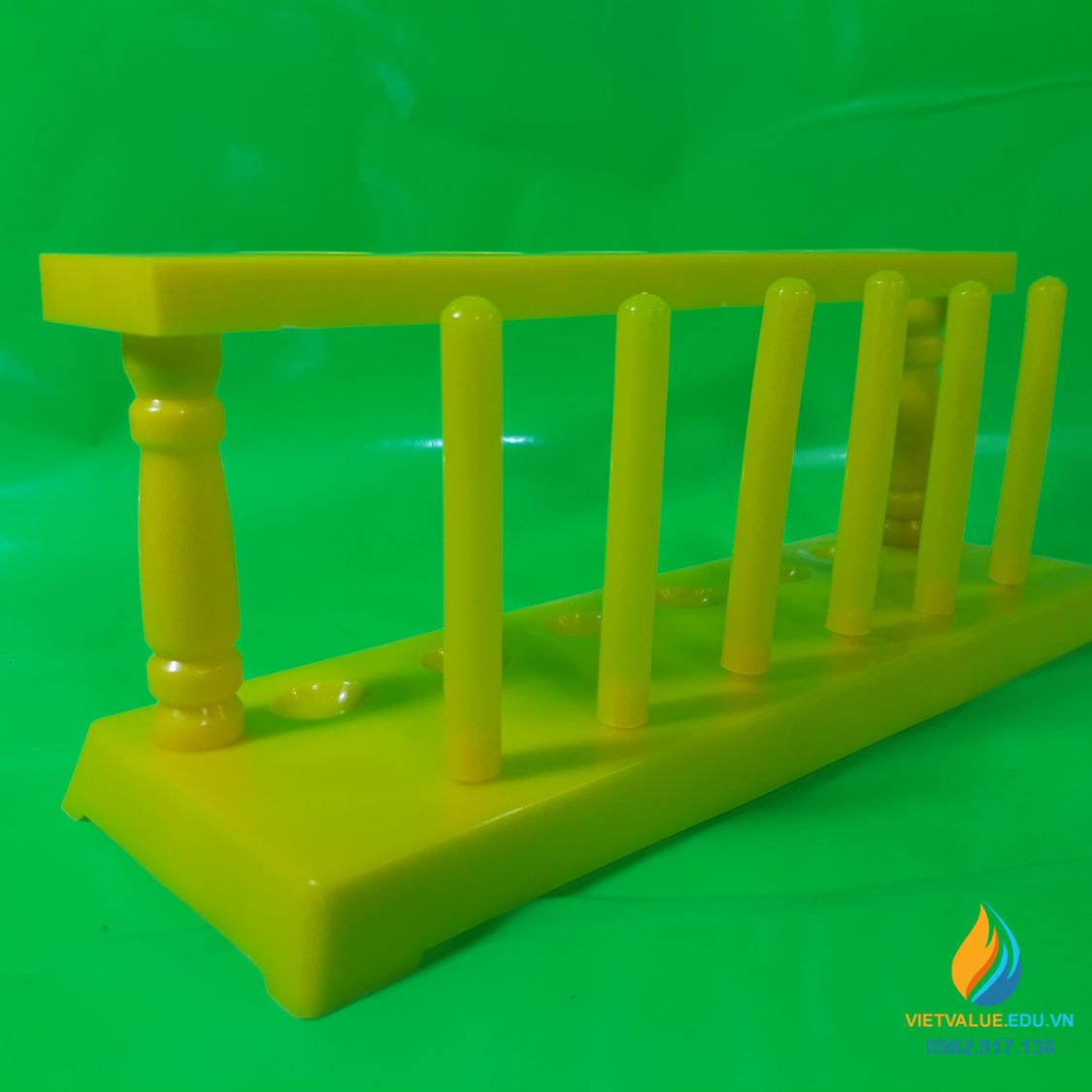 Giá ống nghiệm nhựa 6 lỗ, 6 que, đường kính lỗ 23mm, tháo rời dễ dàng