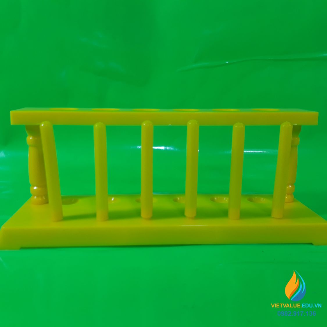 Giá ống nghiệm nhựa 6 lỗ, 6 que, đường kính lỗ 23mm, tháo rời dễ dàng