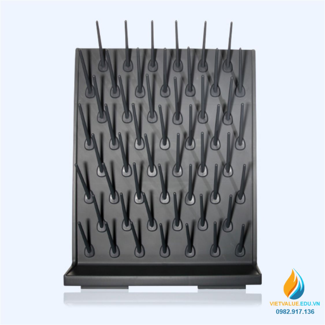 Giá phơi dụng cụ thí nghiệm 52 que cắm, kích thước 700mm*550mm*17,5mm