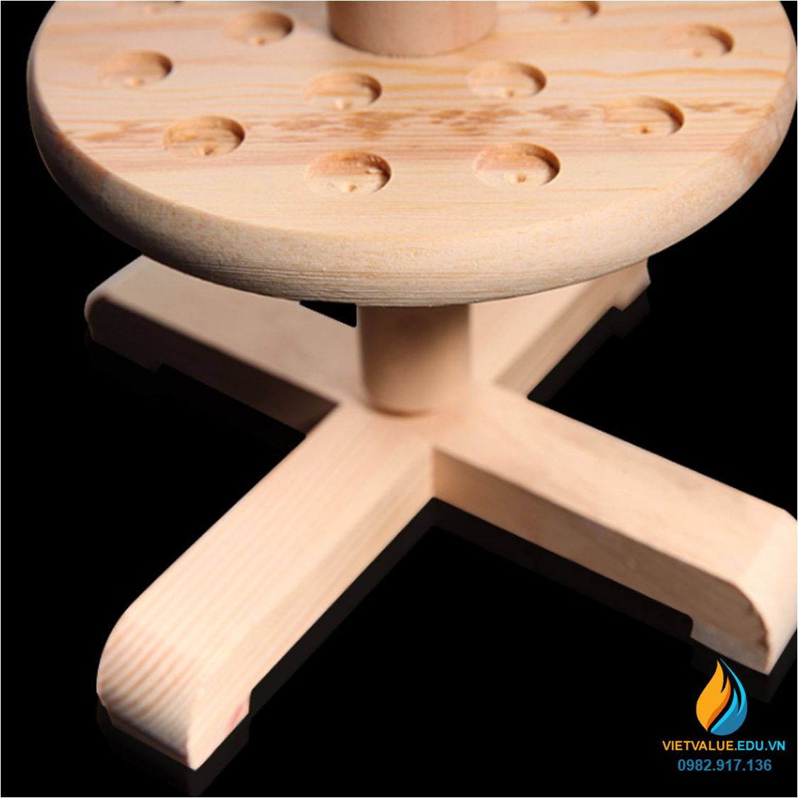 Giá treo micropipet tròn 15 lỗ, model W-000702, chất liệu gỗ