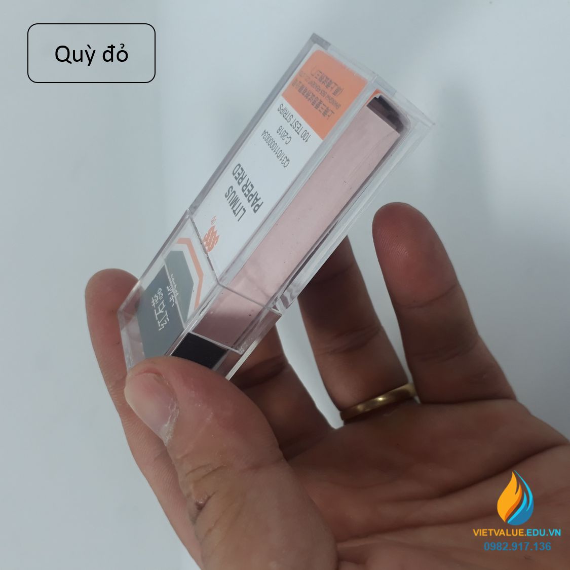 Giấy thử độ đỏ đo độ axit của dung dịch, hộp 100 miếng, giấy quỳ đỏ