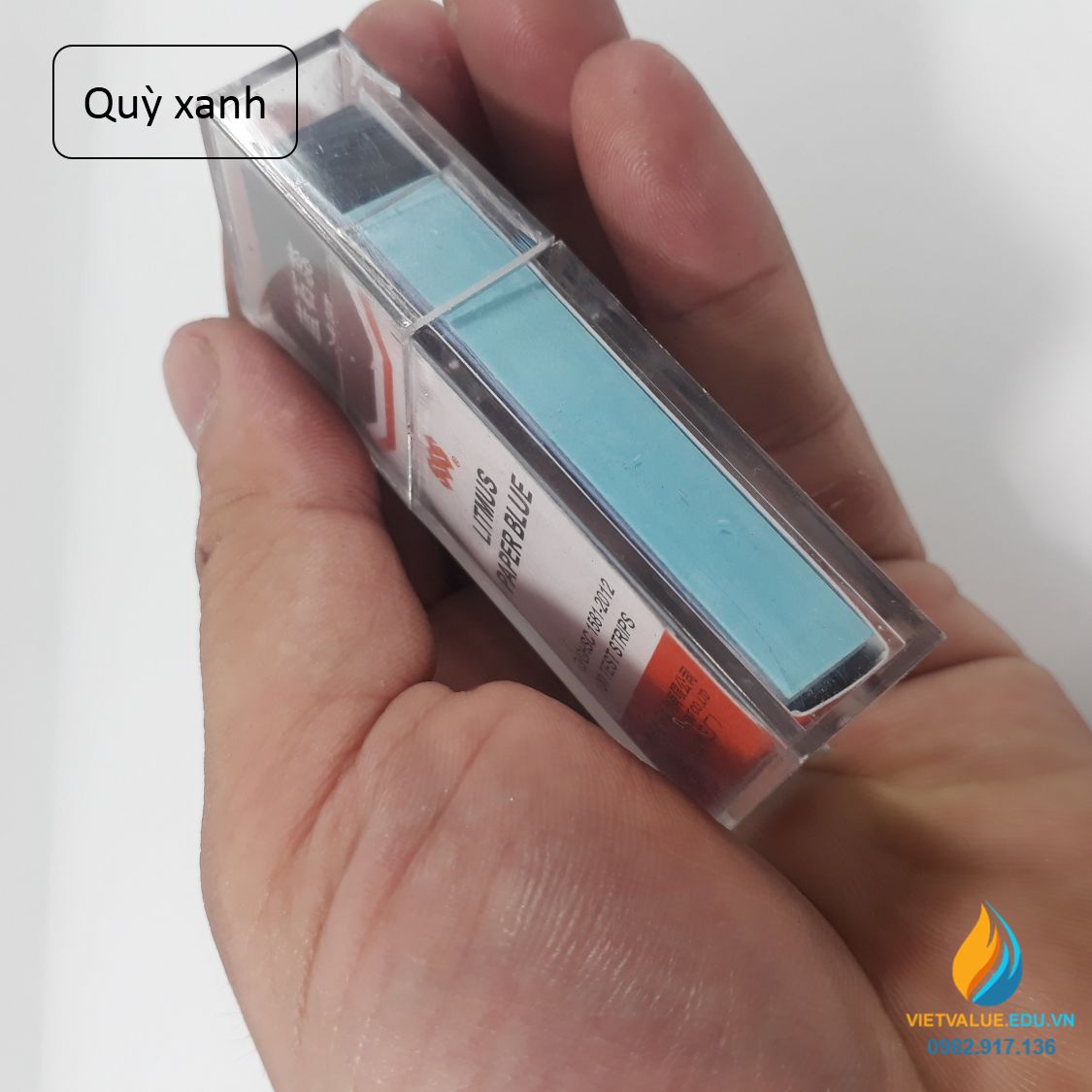 Giấy thử độ xanh đo độ bazo của dung dịch, hộp 100 miếng, giấy quỳ xanh