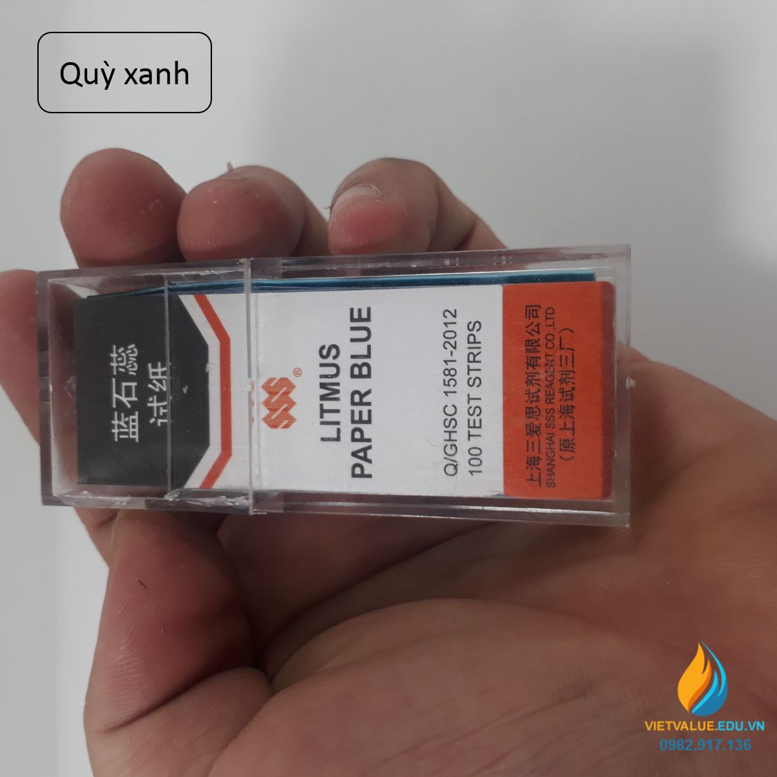 Giấy thử độ xanh đo độ bazo của dung dịch, hộp 100 miếng, giấy quỳ xanh