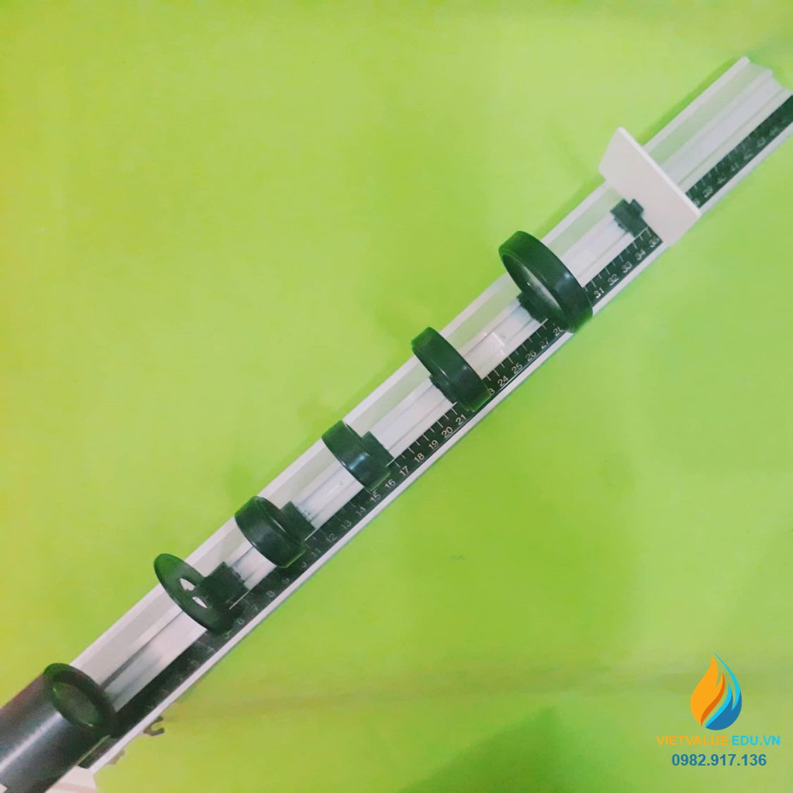 Hệ nghiên cứu ảnh tạo bởi thấu kính thực hành vật lý, dài 50cm, 8 món