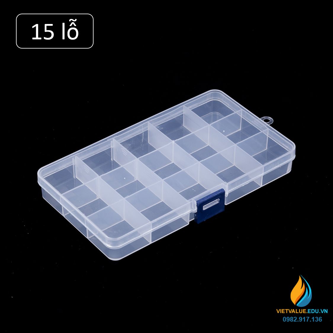 Hộp 15 lỗ đựng linh kiện điện tử, lỗ 30mmx 35mm, thiết bị phòng sạch