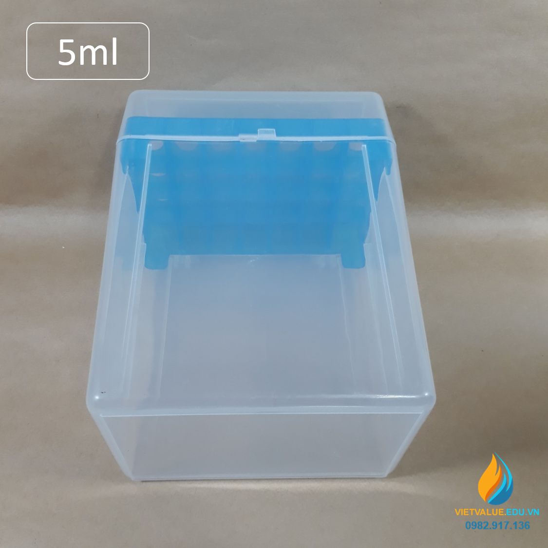 Hộp đựng đầu tip 5ml 12 lỗ, kích thước 12cm*9.3cm*16cm, lỗ đường kính 11mm