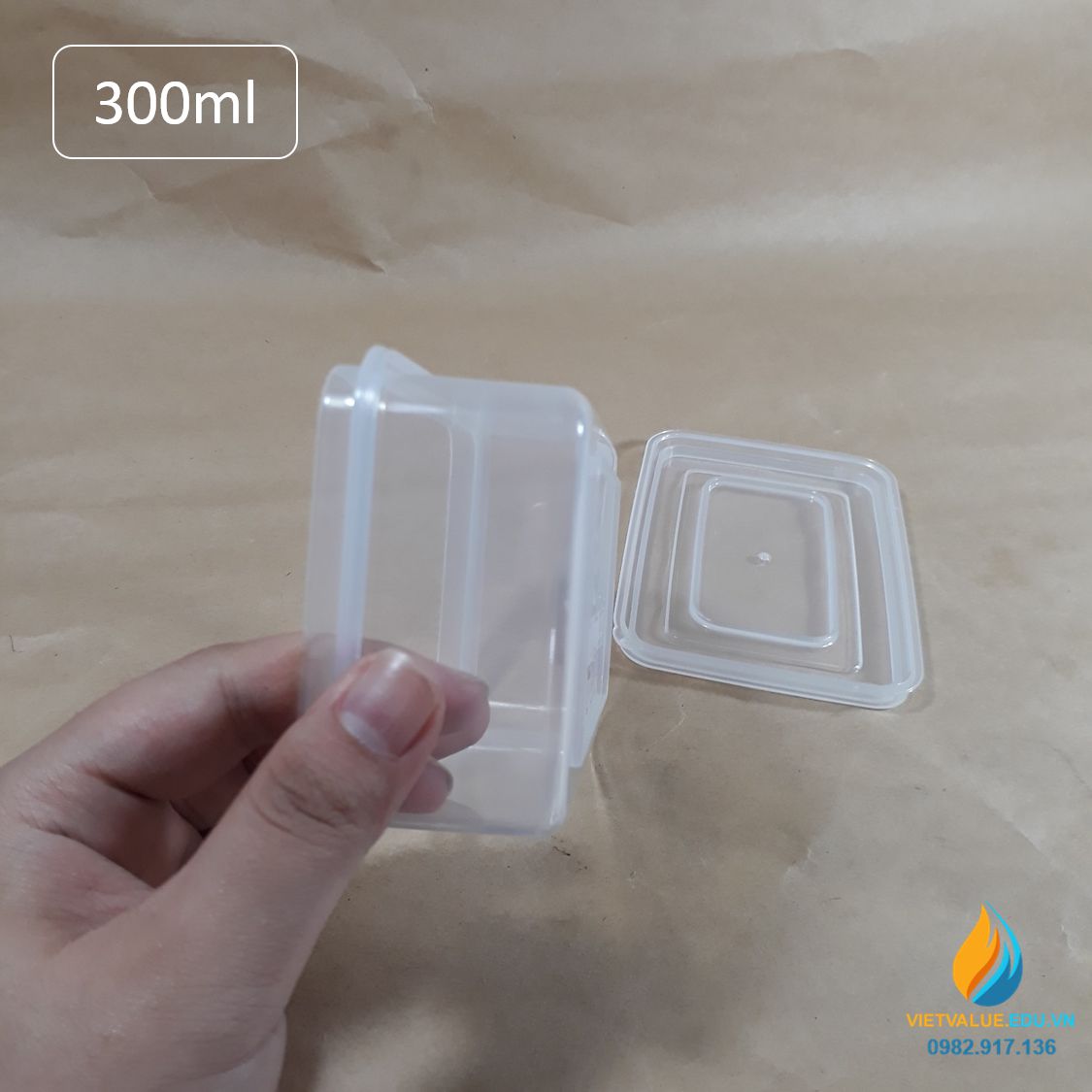 Hộp nhựa nhỏ dung tích 300ml, kích thước 11,6cmx8cmx4,2 cm, dành cho học sinh tiểu học