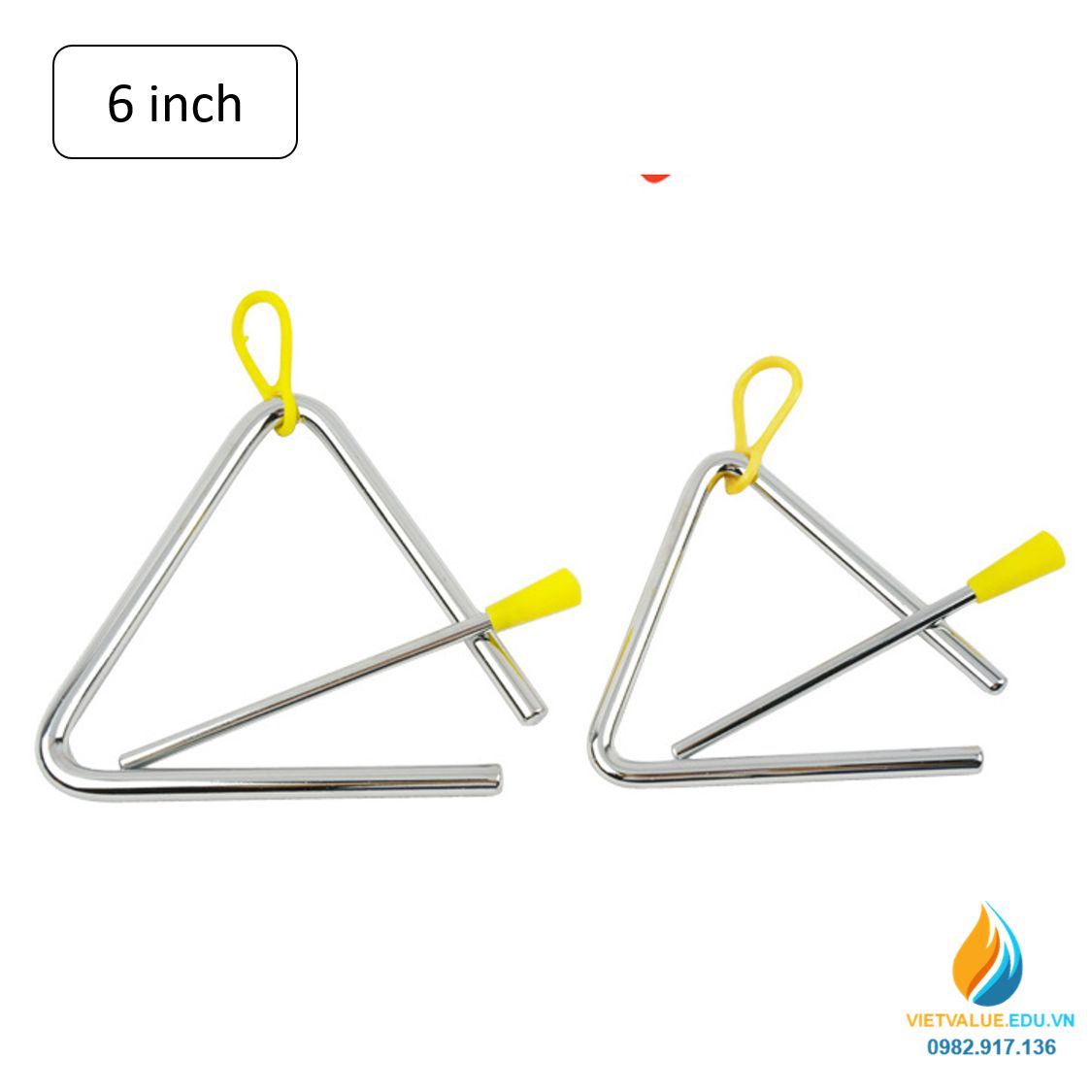 Kẻng tam giác, chất liệu Inox không gỉ, đường kính 1cm, đồ chơi giáo dục tiểu học