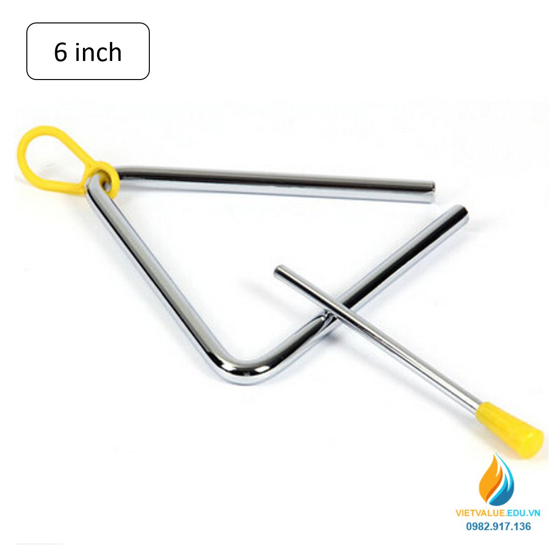 Kẻng tam giác, chất liệu Inox không gỉ, đường kính 1cm, đồ chơi giáo dục tiểu học