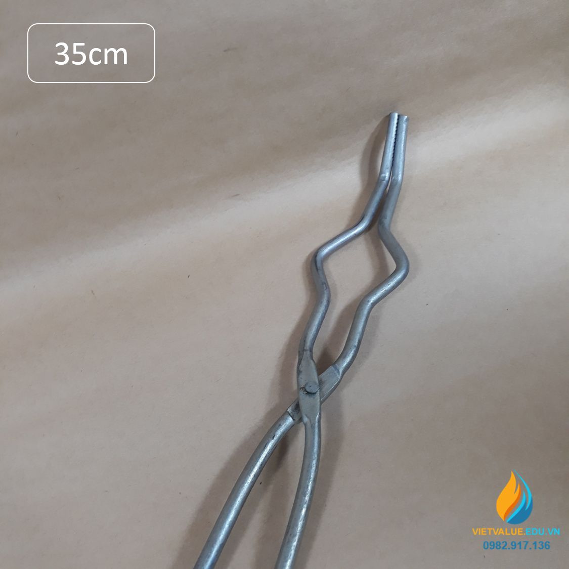 Kẹp gắp chén sứ phòng thí nghiệm, chiều dài 35cm, kẹp inox