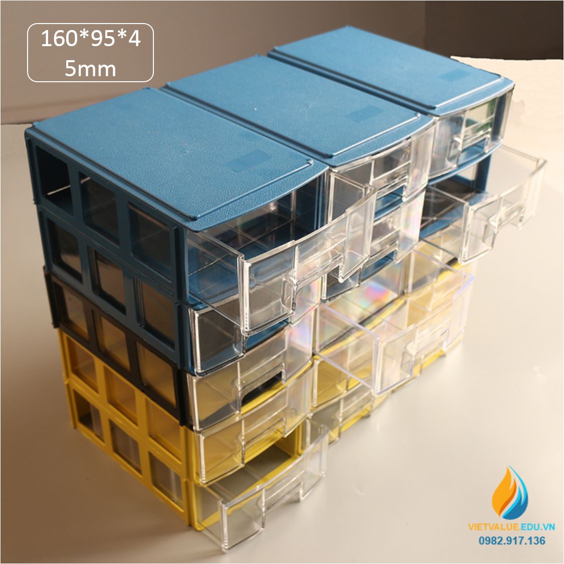 Khay chứa linh kiện điện tử, linh kiện sửa chữa kích thước mỗi ô 160 * 95 * 45mm