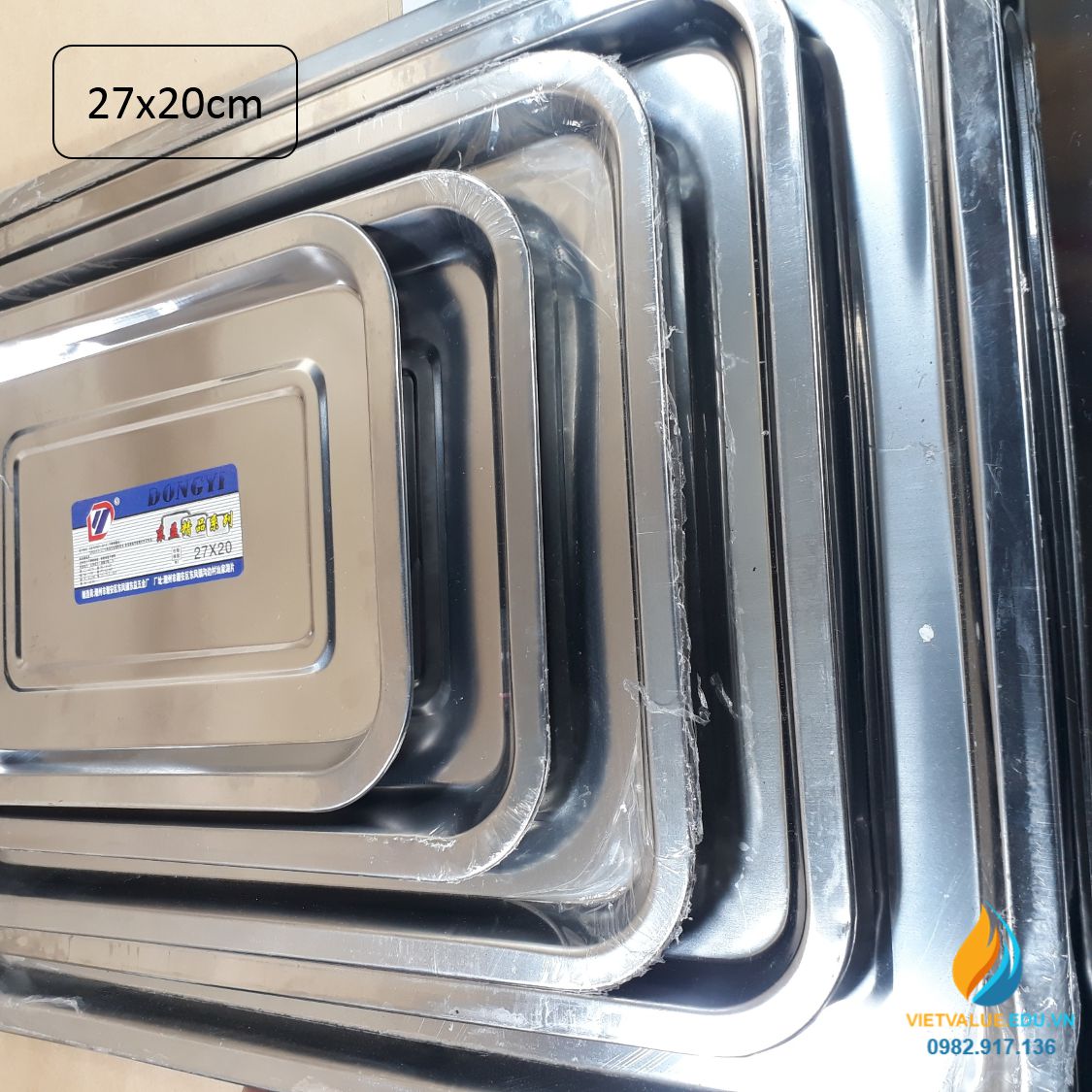 Khay Inox kích thước 27x20x2cm, khay inox phòng thí nghiệm
