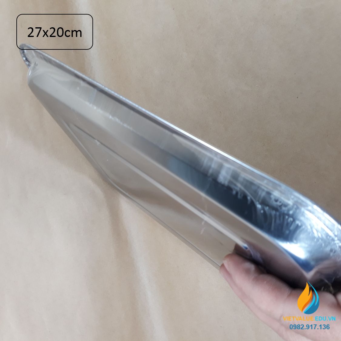 Khay Inox kích thước 27x20x2cm, khay inox phòng thí nghiệm