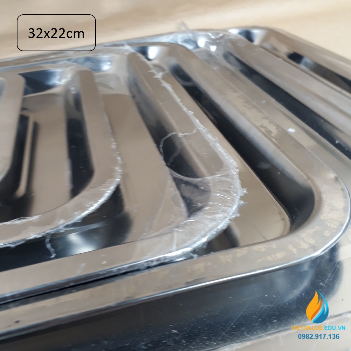 Khay Inox nhiều loại 32x22x2cm, khay đựng dụng cụ phòng thí nghiệm