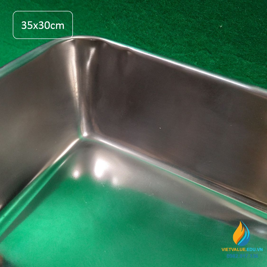 Khay Inox đựng dụng cụ thí nghiệm, kích thước 35*30cm, khay đựng Inox không gỉ