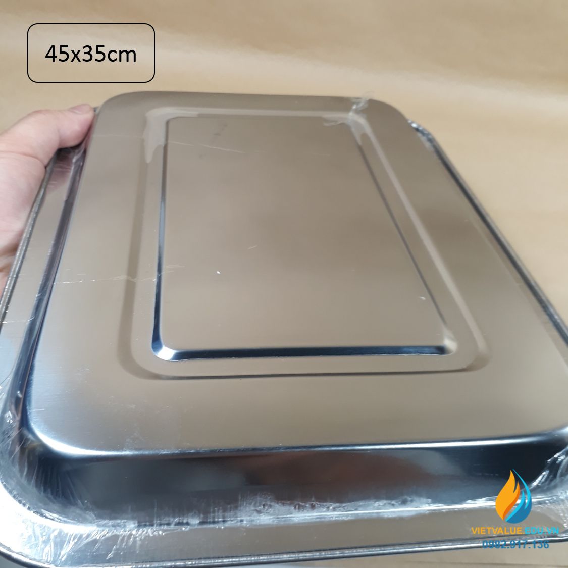 Khay Inox nhiều loại 45x35x2cm, khay đựng dụng cụ phòng thí nghiệm