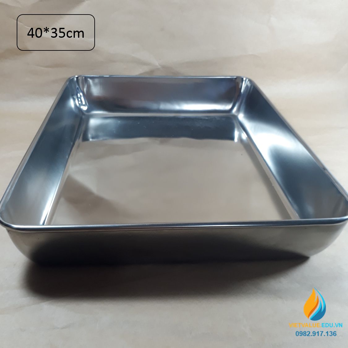 Khay Inox đựng dụng cụ thí nghiệm, kích thước 40*35cm, khay đựng Inox không gỉ