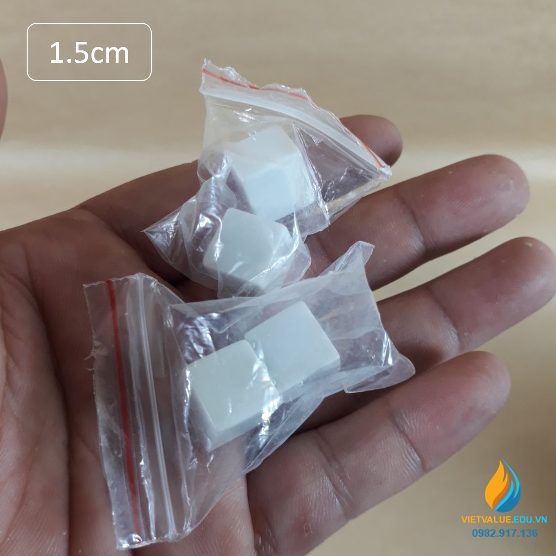 Xúc xắc trắng, xúc xắc thực hành stem cho học sinh, cạnh 1.5cm khối lập phương