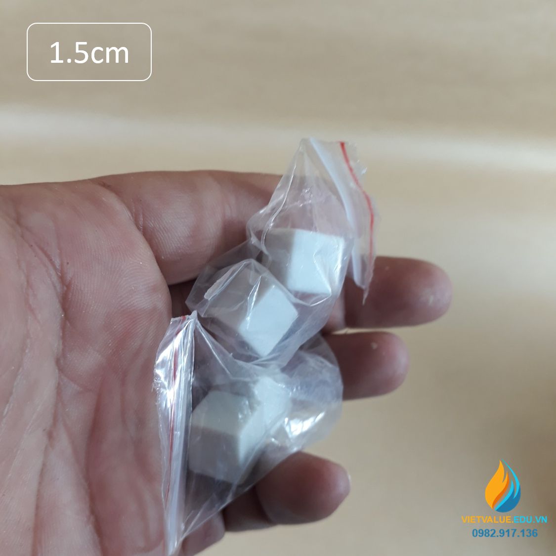 Xúc xắc trắng, xúc xắc thực hành stem cho học sinh, cạnh 1.5cm khối lập phương