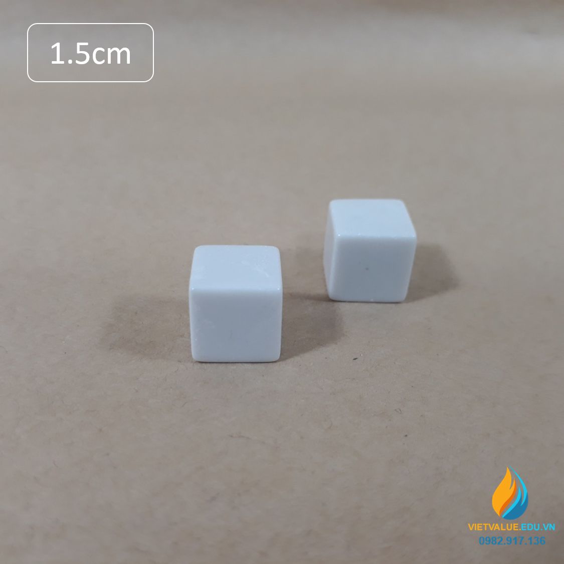 Xúc xắc trắng, xúc xắc thực hành stem cho học sinh, cạnh 2cm khối lập phương