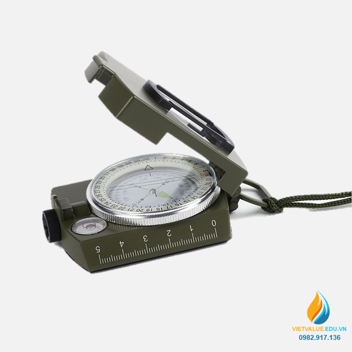 La bàn có thước đo K4580, vỏ chất liệu hợp kim thép, nắp đóng mở bỏ túi đi du lịch