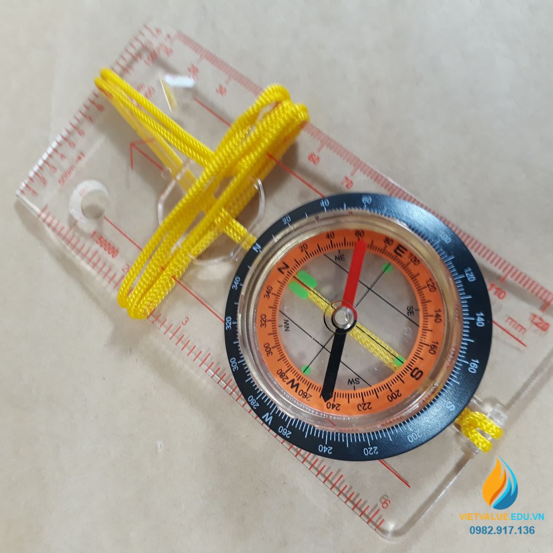 La bàn to DC45-5C kèm thước đo góc, la bàn xác định phương hướng nhựa Acrylic