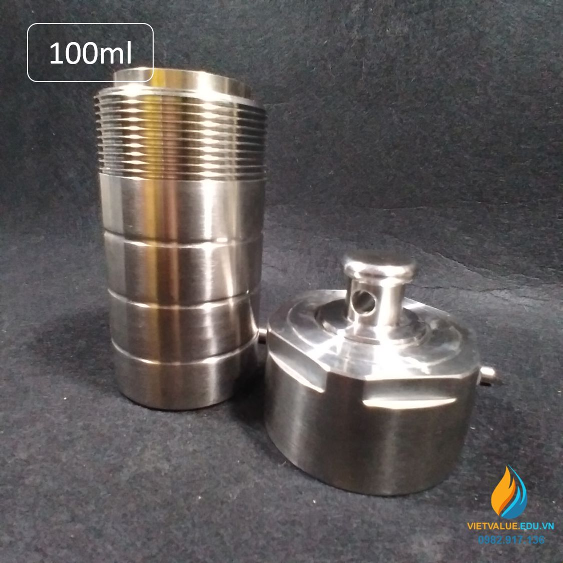 Lò phản ứng thủy nhiệt áp suất cao, dung tích 100ml, thép không gỉ