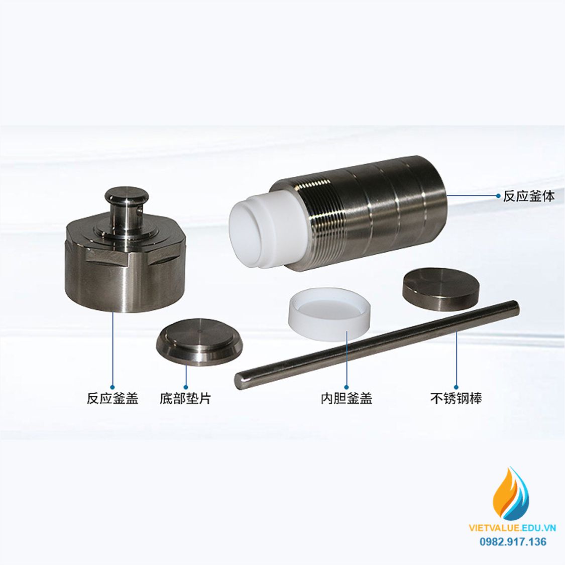 Lò phản ứng thủy nhiệt áp suất cao, dung tích 150ml, thép không gỉ