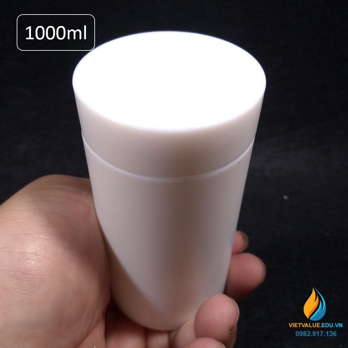 Lõi PTFE bể thủy nhiệt 1000ml, lõi lò phản ứng hấp nhiệt thủy lực 1000ml nhựa PTFE