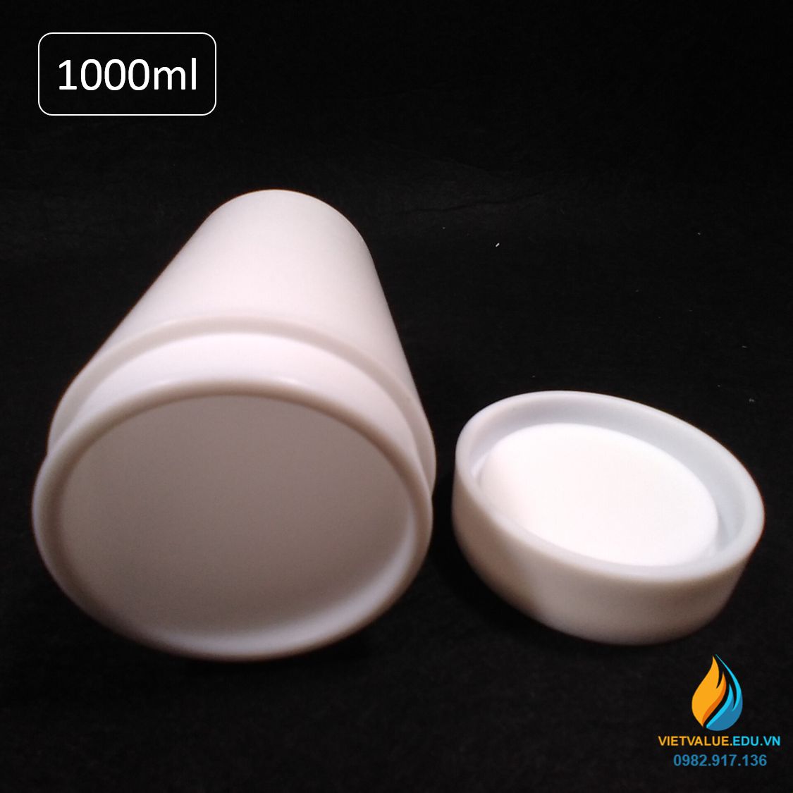 Lõi PTFE bể thủy nhiệt 1000ml, lõi lò phản ứng hấp nhiệt thủy lực 1000ml nhựa PTFE