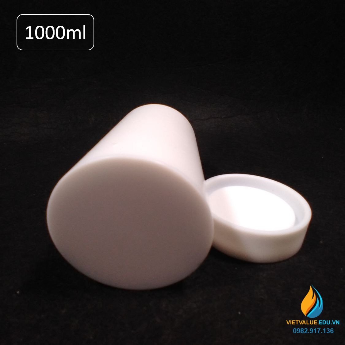 Lõi PTFE bể thủy nhiệt 1000ml, lõi lò phản ứng hấp nhiệt thủy lực 1000ml nhựa PTFE